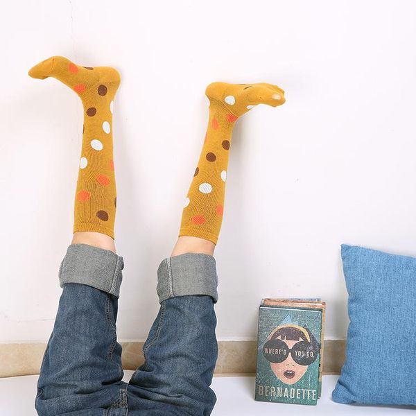 

sports socks autumn and winter polka-dot micro-compression calf women's fashion mid-tube cotton knee-length japanese, Black