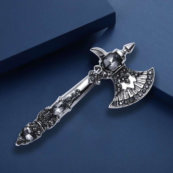 

new axe brooch with diamond, Gray