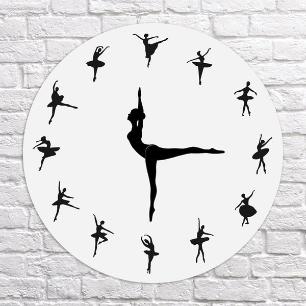 

charming ballerina wall clock baby girl nursery decor ballet dancer modern dancing needle hand watch clocks
