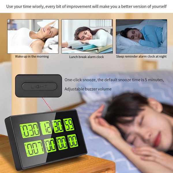 

timers color display dual channel digital timer countdown magnet cooking clock snooze alarm calendar great date time reminder 3 preset