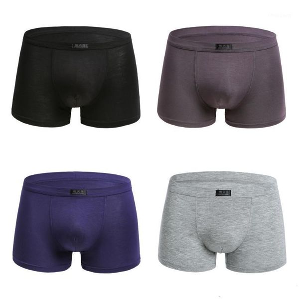 Unterhosen 4 Stück Herrenunterwäsche Höschen Bambusfaser Herrenunterwäsche Boxer Atmungsaktiv Mann Badehose Jungen Modal Bequeme Shorts