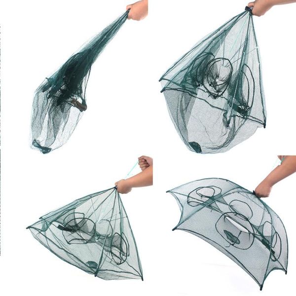 

4-20 hole automatic umbrella nylon fishing net lobster cage folding crab fish trap casting accessories