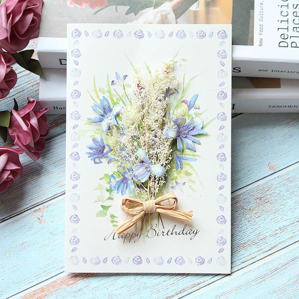 

mother's day carnation dried flower greeting cards birthday for party wedding invitations carving card