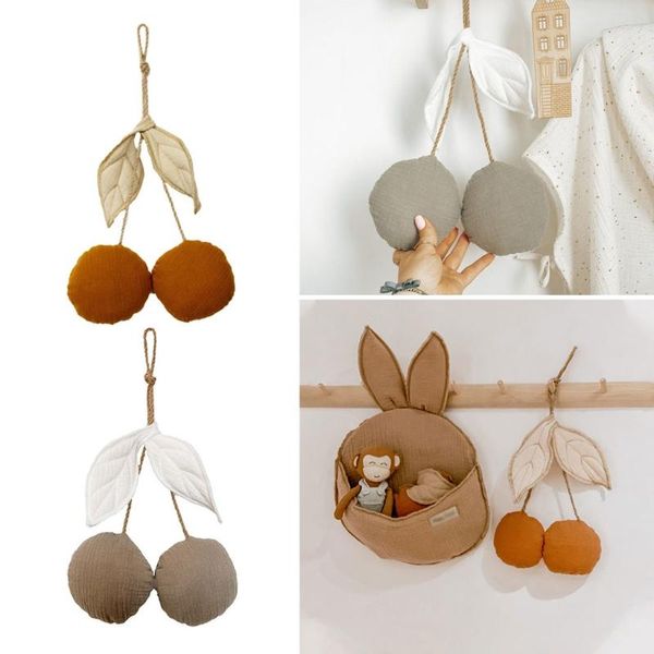 

decorative objects & figurines cute cherry wall hanging ornaments cotton kids room nordic style decorations baby bedroom home party wedding
