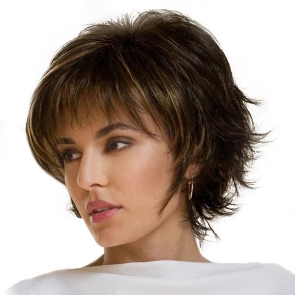 

short wig for women messy curly synthetic hair wigs womens gradient fashion ombre color ladies front lace sets party, Black