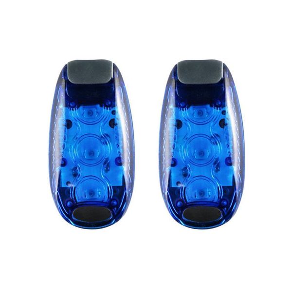 

bike lights 2 pcs 3 led safety light multifuntional clip on strobe running for night runners bikes walking (blue)