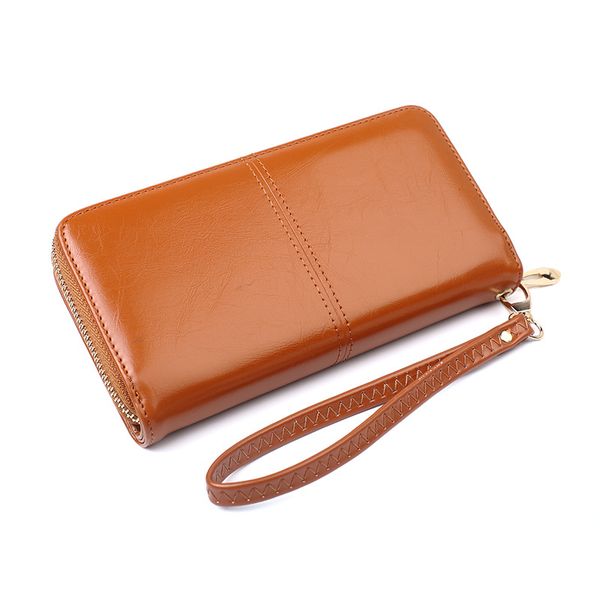 

wallet retro oil amazon wax ladies long bag multi-card clutch tnweo