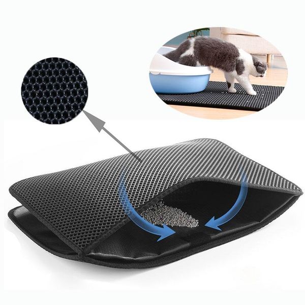 

cat beds & furniture waterproof pet litter mat foldable double-layer cats non-slip supplies layer catcher