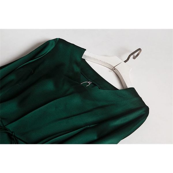 

dress ink green luxury heavy mulberry women's elegant silk 2021 fashion autumn, Black;gray