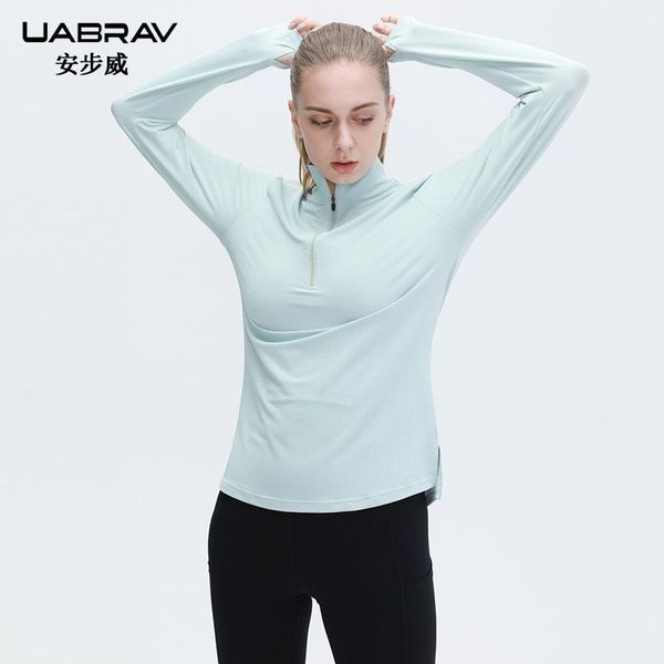 

autumn and winter yoga wear fitness women's quick-dry running half zipper long sleeve sports outfit
