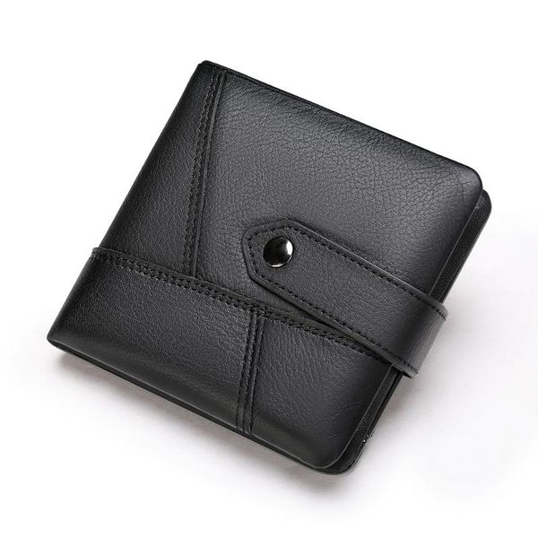 

wallets men's genuine leather small purse for men 2021 male coin business card holders fashion luxury solid murse wallet, Red;black