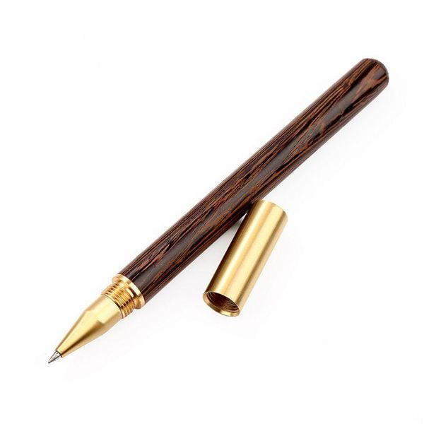 

vintage wood body ballpoint pen ball pens brass roller metal cap a0nb, Blue;orange