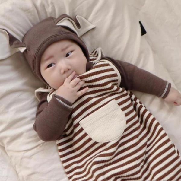 

pajamas born boy striped cotton baby sleeping bag infant girls cute simple all-match jumpsuit clothes for kids sleeveless sleep wear, Blue;red