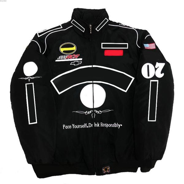 

jacket formula racing fully embroidered padded jacket, Black;brown