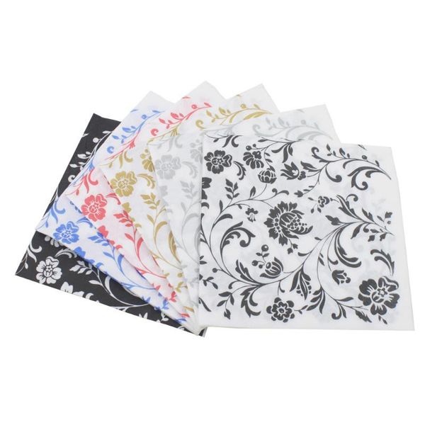 DenuNware descartável 100 folhas de papel de água de papel de flores Decoupage Tissue para materiais de aniversário de aniversário de casamento