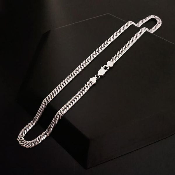 Catene all'ingrosso Collana a catena con geometria in argento sterling 925 da 6 mm per regali di gioielli da sposa per feste da uomo