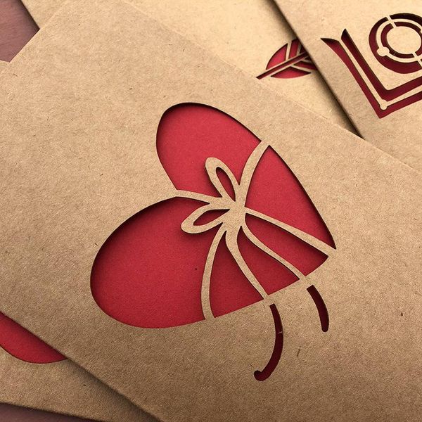 

rose greeting card retro kraft paper laser hollow love cards thanksgiving birthday valentine's day thank you postcards