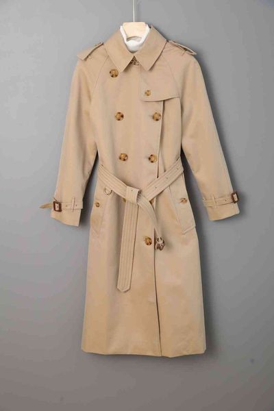 

women's trench coats classic british female long trench jacket double-breasted breasted waterproof, Tan;black