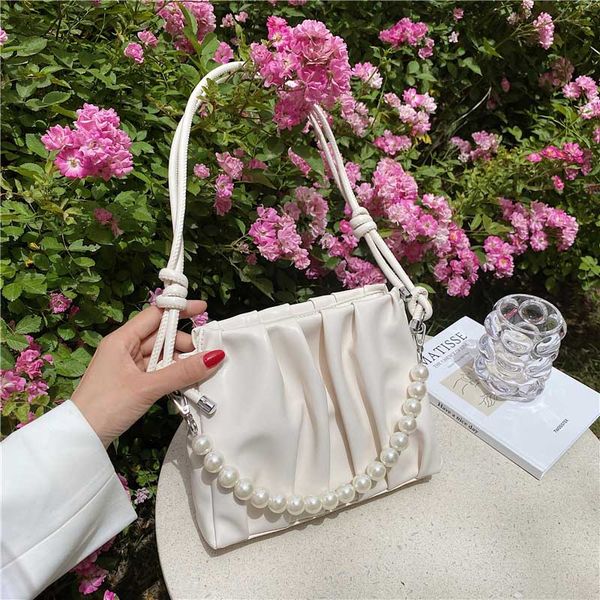 

women shoulder bag luxury brand wrinkle handbag pearl zipper female design hhigh-quality soft pu leather crossbody messenger bag