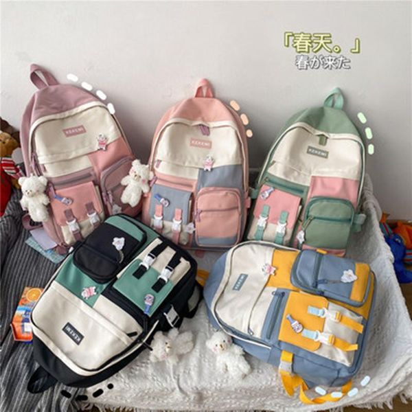 

backpack japanese harajuku female male travel nylon teenage girl boy simple rucksack couple bag women men lapschool