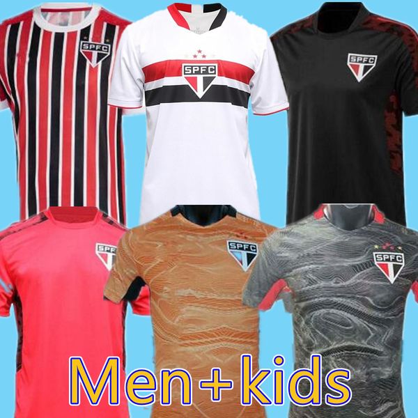

2021 2022 sao paulo soccer jerseys luciano dani alves calleri gabriel 21 22 football men women and kids shirt, Black;yellow