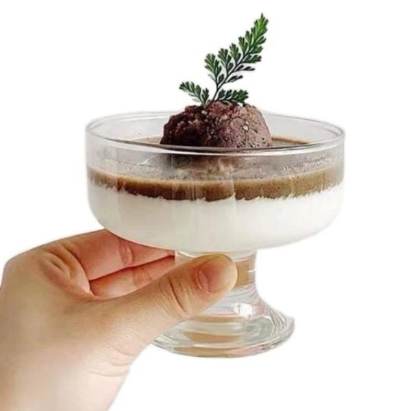 

wine glasses 2pcs/set creative short feet dessert bowl 200-300ml ins style pudding ice cream cocktail milkshake cool drinks cup
