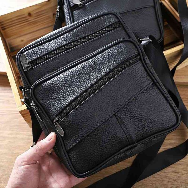 

rare and cost-effective fried whole single head layer litchi grain cowhide leisure travel multifunctional men's shoulder bag, Black;red