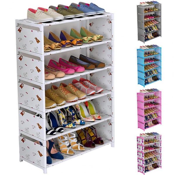 

clothing & wardrobe storage 1 set 6 layer shoe rack compact large capacity load bearing stackable shoes organizer for home furniture cabinet