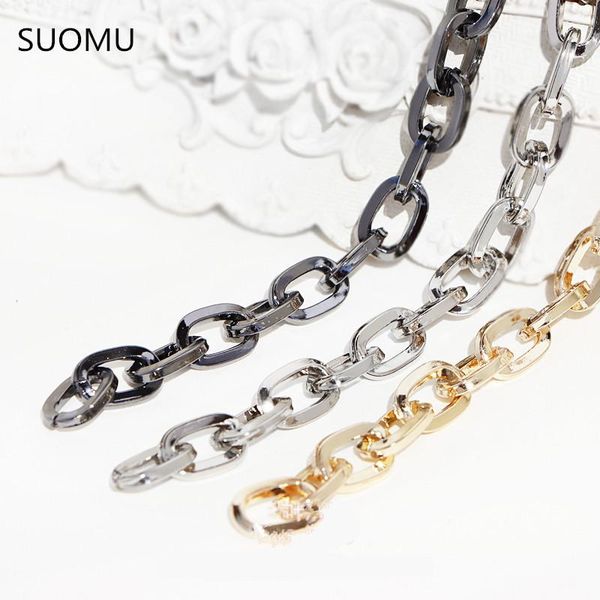 

bag parts & accessories designer o shape chain strap silver gold metal 0.8cm handbag purse replacement hardware 8mm, Black