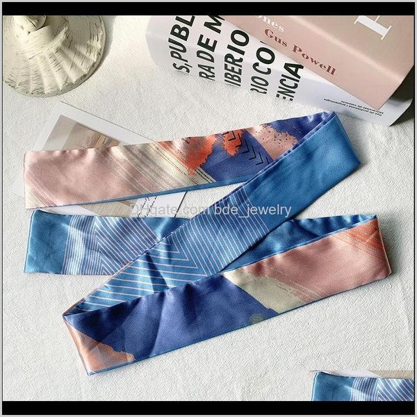 

wraps hats, scarves & gloves fashion aessorieswomen tie bag belt hair head multifunction decoration bandana narrow long neckerchief vintage, Blue;gray