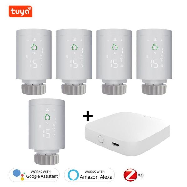 

smart home control tuya zigbee3.0 radiator actuator thermostat heater temperature controller voice works with alexa google