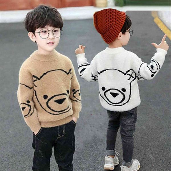 

winter fall arrivals kids boys girls knit sweaters toddler cartoon fashion clothing children thicken clothes, Blue