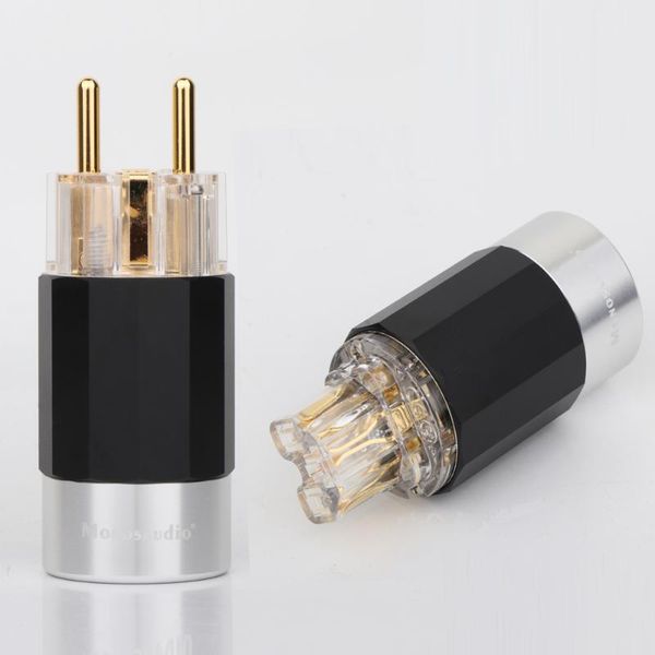 

smart power plugs monosaudio e109g/f109g 99.998% hi-end pure copper rhodium plated eu plug hifi schuko version cable connector jack