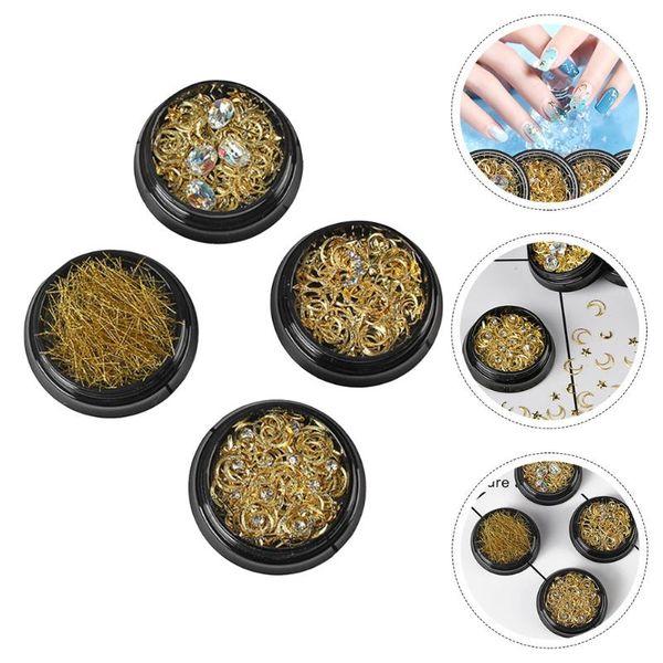 

nail drill & accessories 4 boxes moon and star shaped manicure sequins fingernail