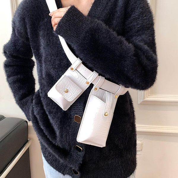 

waist bags women fanny pack girl leather belt bag irregular shape lady vintage casual chest travel shoulder