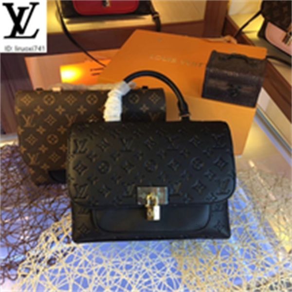 

brand designer luxury nobp m44549 classic embossed messenger bag black women handbags iconic bags handles shoulder bags totes cross body