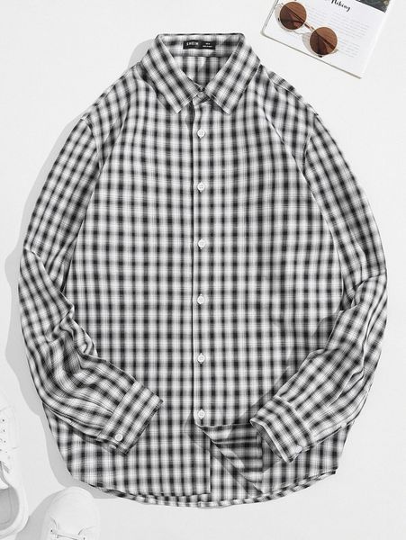 

men plaid button up shirt b7uj#, White;black