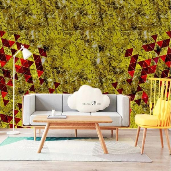 

wallpapers milofi large wallpaper mural custom 3d abstract lines gold foil irregular graphics tv living room background