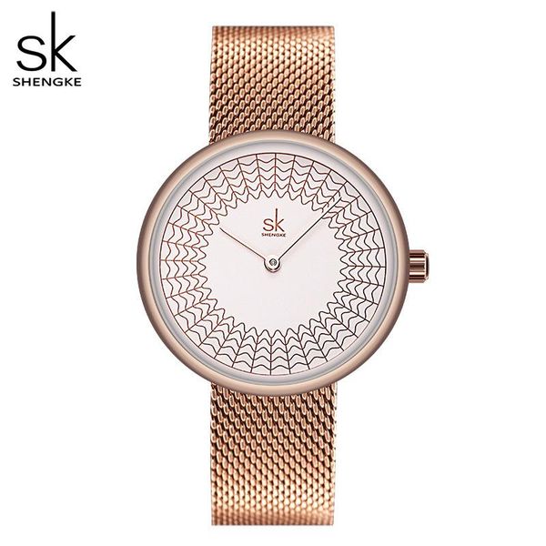 

wristwatches shengke gold watch women watches ladies creative steel women's m, Slivery;brown