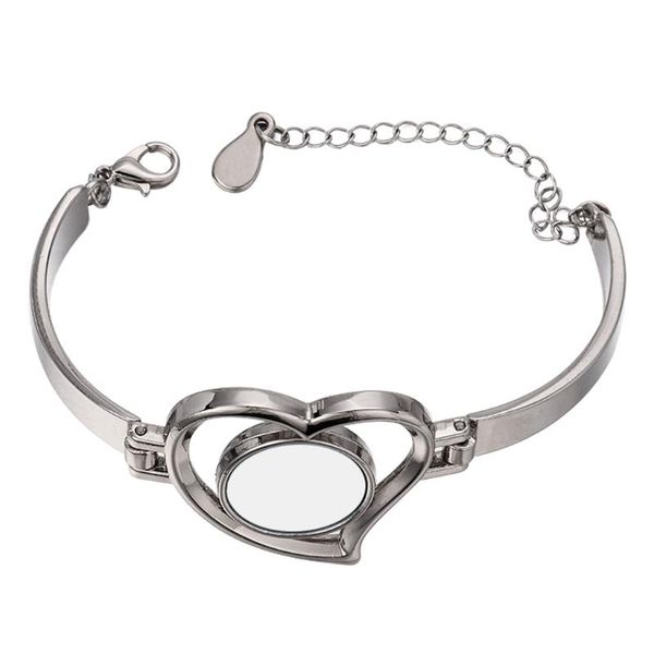 

charm bracelets custom heat transfer blank round metal pendant bracelet jewelry for friends/family, Golden;silver