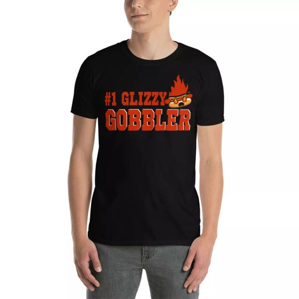

#1 glizzy gobbler dog funny dog food lover gifts t-shirt, White;black