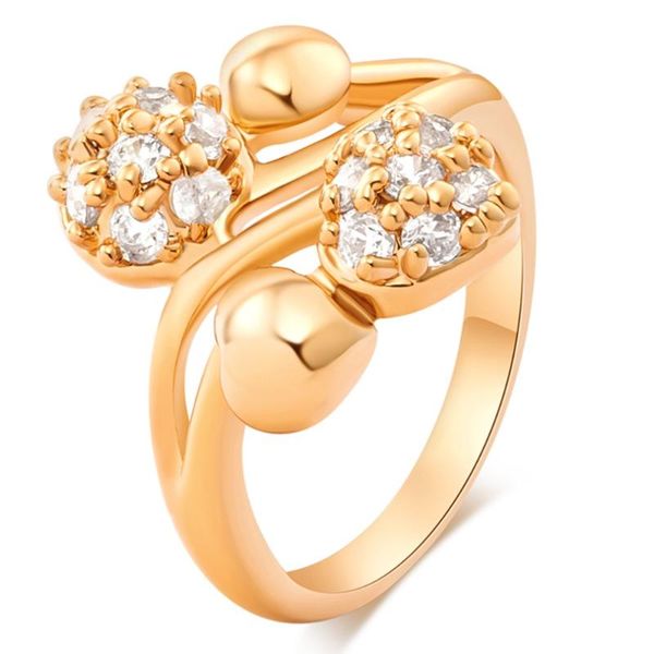 

wedding rings fashion austria crystal gold color finger heart shape ring engagement for women wholesale, Slivery;golden