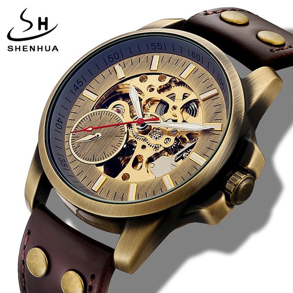 

automatic self winding gentlemen clock dropship men mechanical skeleton s new collection sports s luxury brand, Slivery;brown