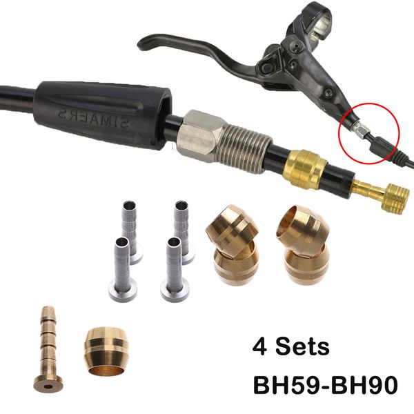 4 Set Tubo Flessibile Del Freno Della Bicicletta Olio Ago/Anello di Pressatura per BH59 BH90 Cavo Della Bici Tubo Giunto Disco Idraulico Olive Connect