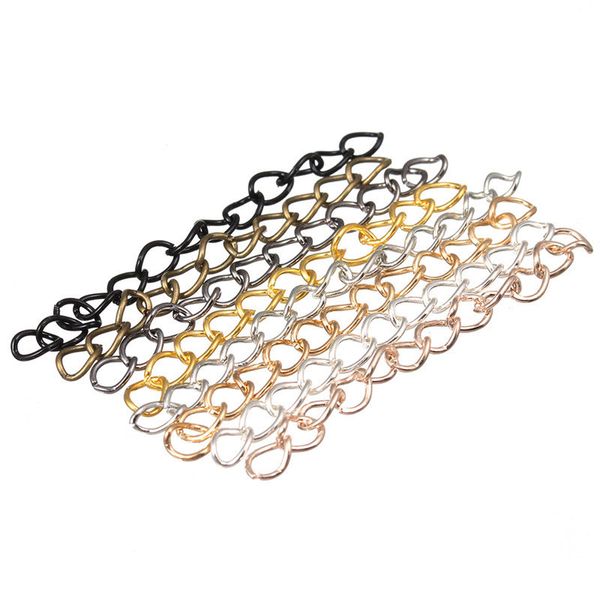 100 pz/pacco 50x3mm Oro Argento Colore Metallo All'ingrosso Catene di Coda Catena di Estensione Estesa per la Collana Dei Braccialetti Creazione di Gioielli FAI DA TE