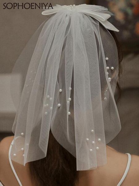 

bridal veils arrival veu noiva veil 2021 white lvory pography travel small pearl ultra-short flower girl, Black