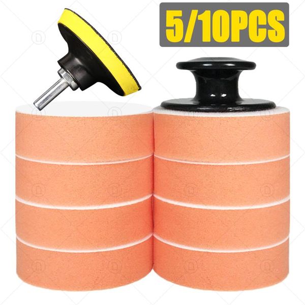 

car sponge 5/10pcs polishing kit polish pad buffing abrasive disc foam pads polisher for headlight refurbish