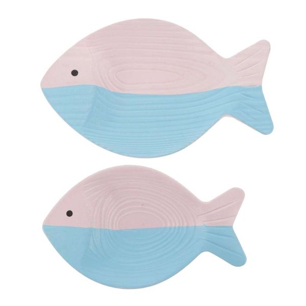 

2pcs delicate wall hangings wooden fish shaped pendant for porch living room vases