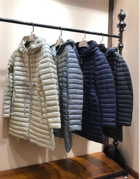 

women hooded down coat thin soft warm double zipper drawstring slim jacket waterproof parkas 4 color, Black