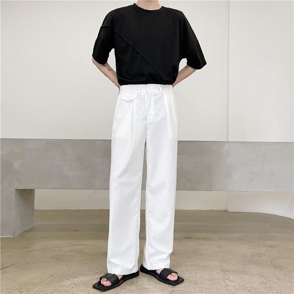 

men's pants 2021 autumn korean style personality asymmetric pocket design men casual loose suit for trousers,size m-xxl, Black